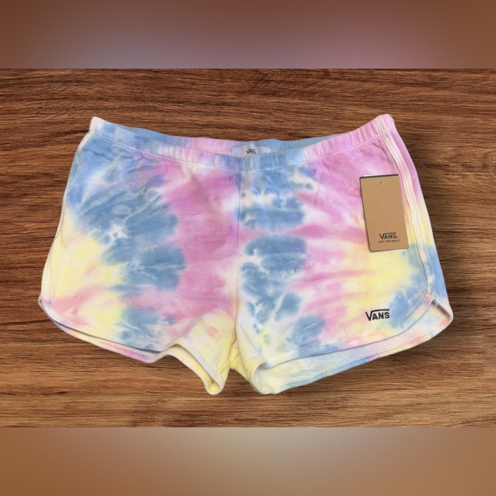 NWT VANS Spiraling Tie Dye Womens Sweat Shorts